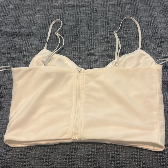 Blue Blush Cropped White Corset Bra Top Small - Picture 3 of 6
